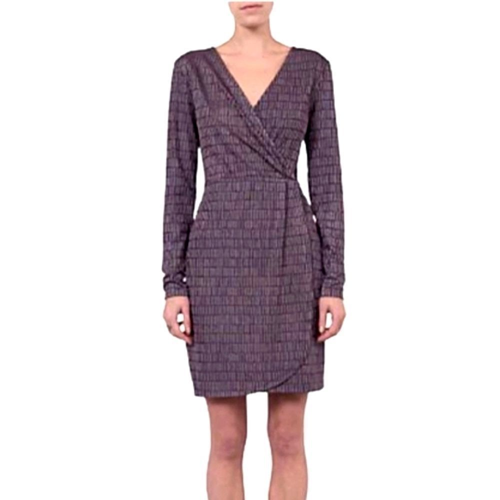 French Connection Purple Jacquard Sheath Mini Dress Womens Size 2
